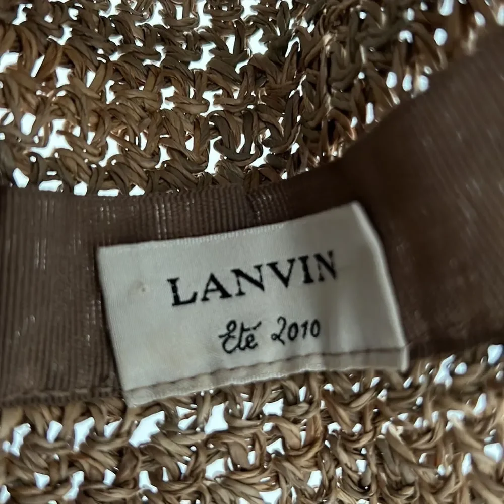 Vintage LANVIN raffia straw vacation sun bucket hat